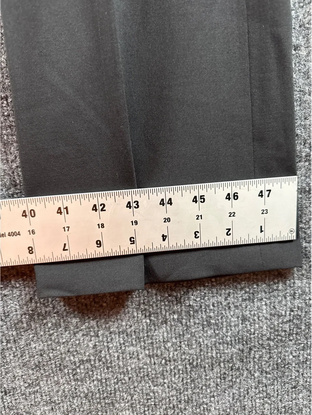 Black Dress Pants with Flared Legs and Gathered Knee Detail
